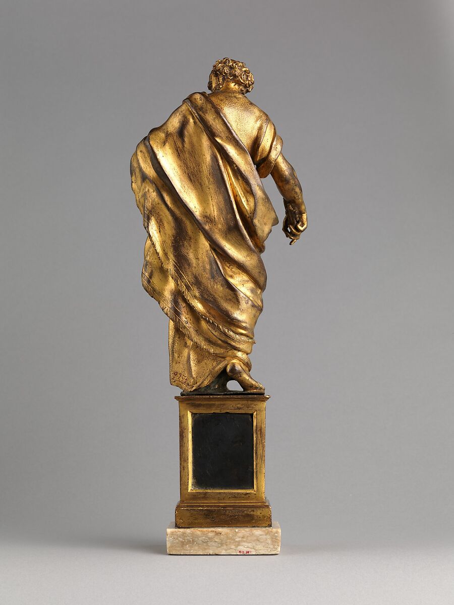 Saint Peter, Cosimo Fanzago (Italian, born Lombard, active chiefly in Naples, 1591–1678), Bronze, fire-gilt, on a later base, Italian, Naples