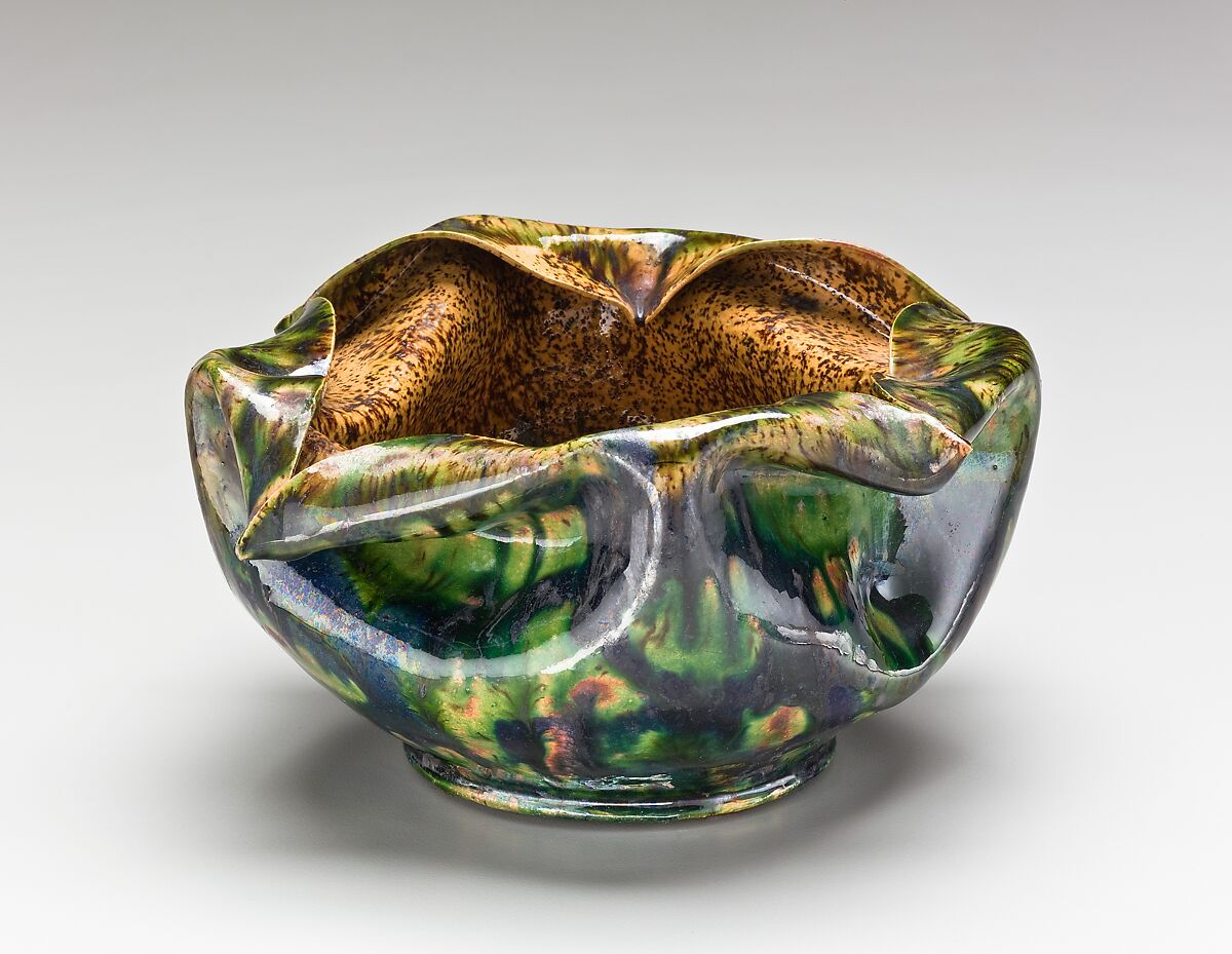 Bowl, George E. Ohr (American, Biloxi, Mississippi 1857–1918  Biloxi, Mississippi), Earthenware, American