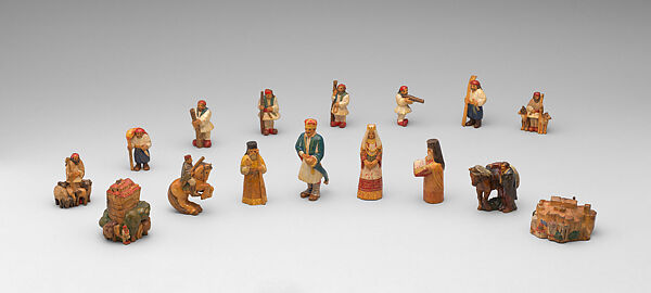 Chessmen (32), Phyllis and Delphis Gardner (born 1890 and 1900 respectively), Boxwood, British, Maidenhead