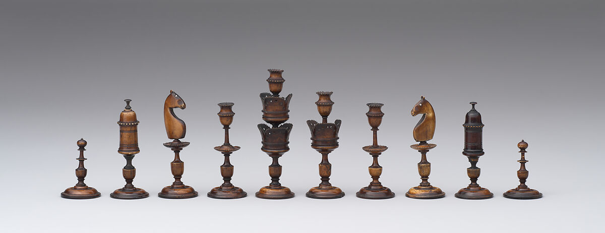 Chessmen (32), Ivory, ebony, German