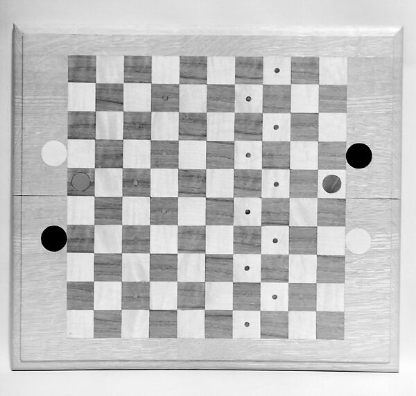 Chess set for 10x10 variant chess, Wm. F. Drueke &amp; Co., Grand Rapids, Michigan, Wood, American, Grand Rapids, Michigan