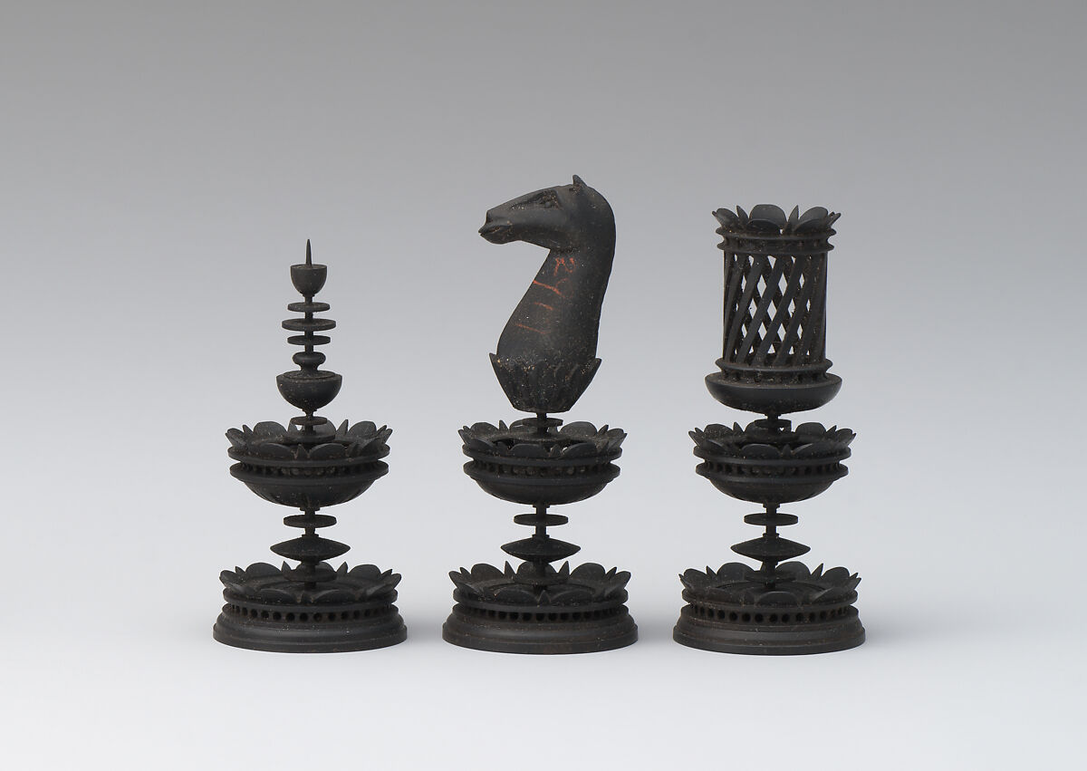 Chessmen (9), Wood, German