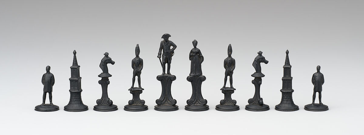 Chessmen (32), Iron, white and black, German
