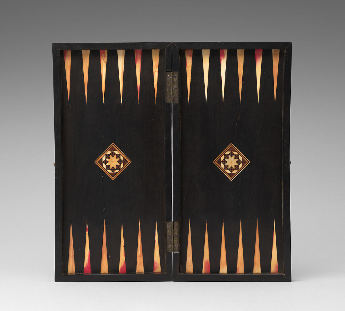 Box-board for chess and backgammon, Ebony, ivory, possibly Indo-Portuguese, Goa