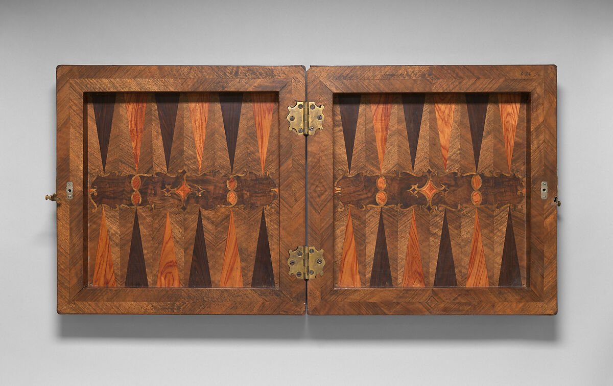 Box-board for chess and backgammon, Wood, German