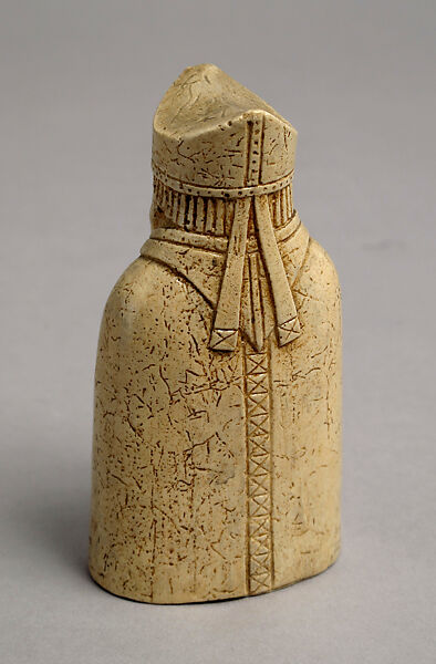 Chessman (Bishop), Plaster, painted cream, European