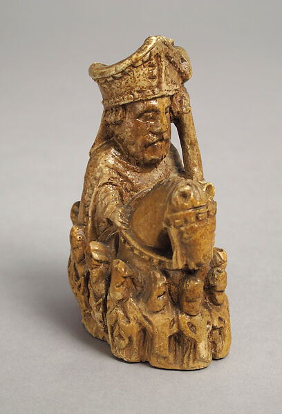 Chessman (Bishop), Plaster, painted cream, European 