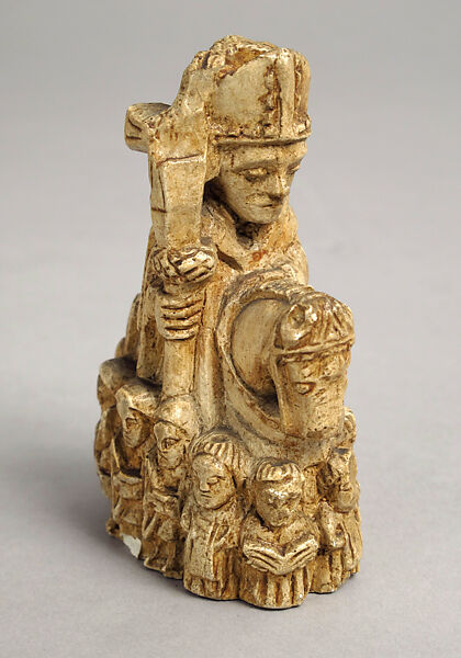 Chessman (Bishop), Plaster, painted pale brown, European 