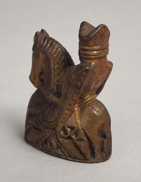 Chessman (Bishop), Plaster, painted brown, European