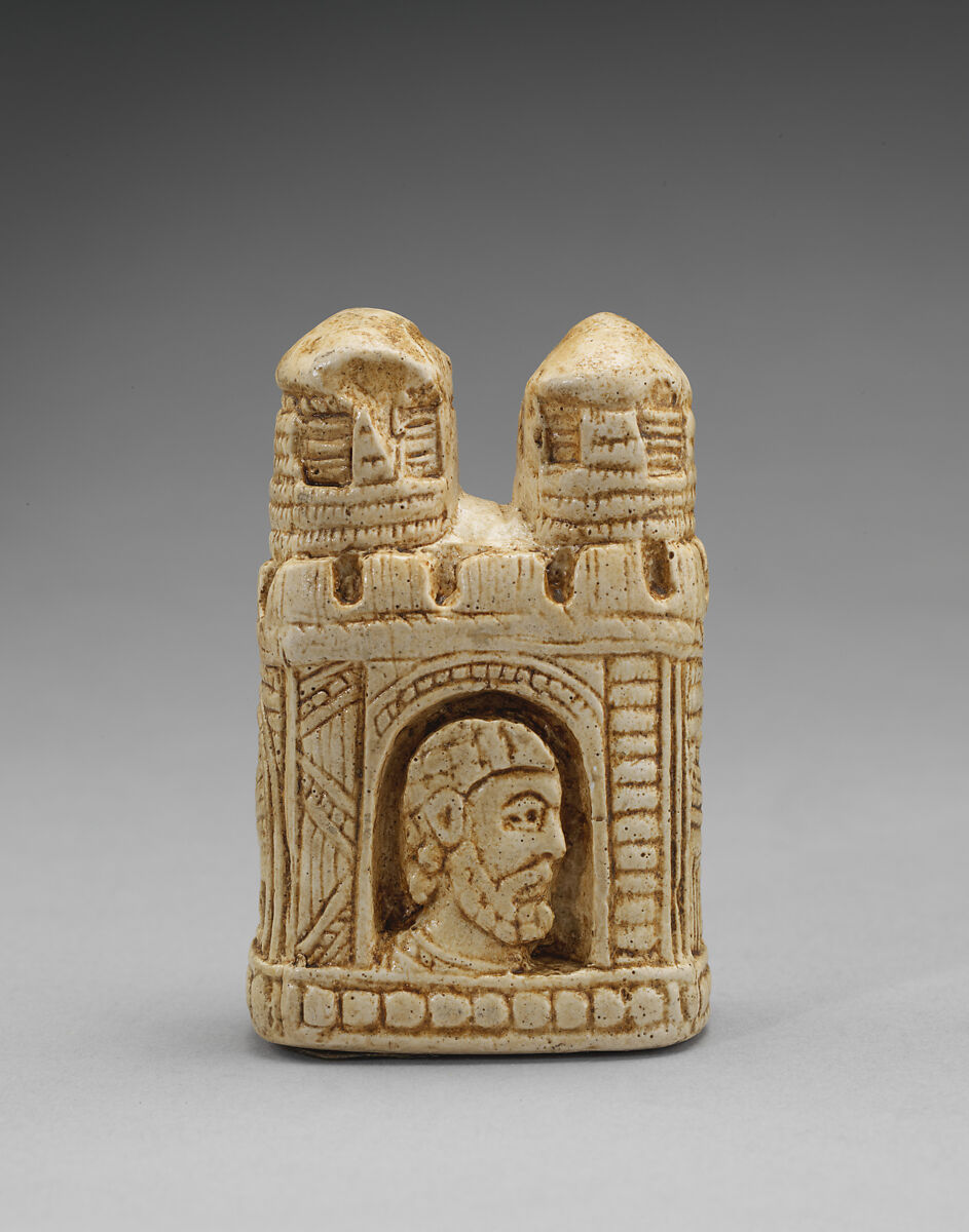 Chessman (King), Elkington &amp; Co. (British, Birmingham, 1829–1963), Plaster, painted yellow; "Fictile ivory", British, Birmingham after a Northern European original 