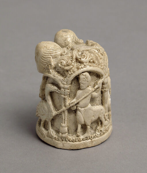 Chessman, Plaster, painted white, European