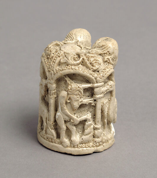 Chessman, Plaster, painted white, European