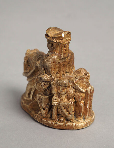 Chessman (Bishop (?)), Plaster, painted, European