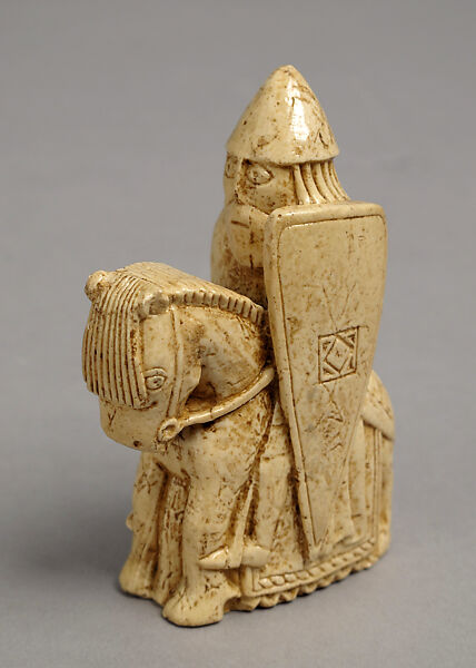 Chessman (Knight), Plaster, painted white, European 