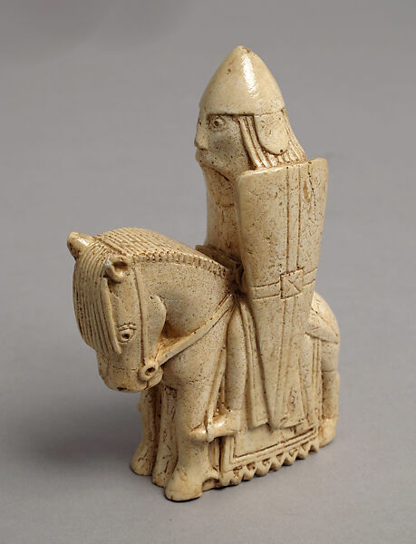 Chessman (Knight), Plaster, painted white, European 