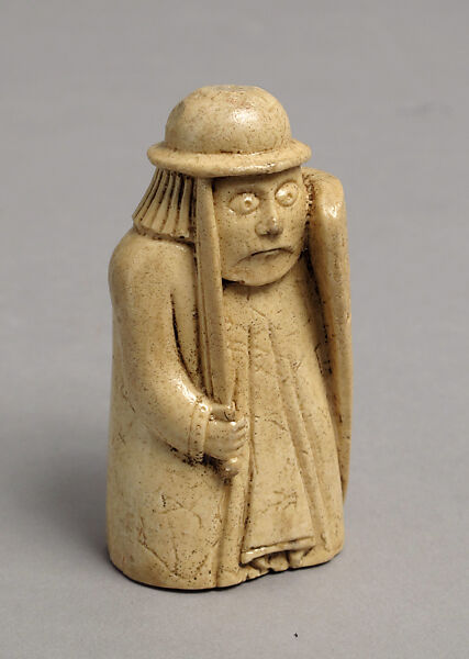 Chessman (Pawn), Plaster, painted white, European 