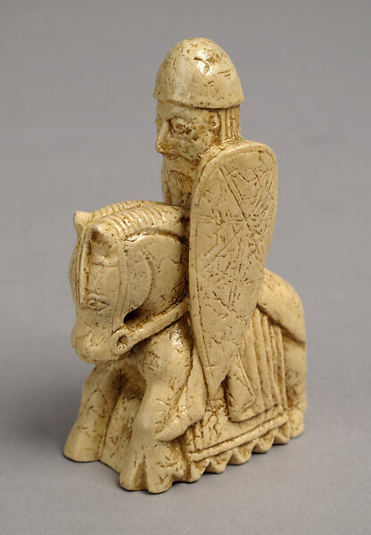 Chessman (Knight), Plaster, painted white, European 