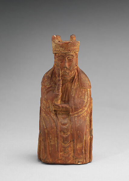 Chessman (Queen), Elkington &amp; Co. (British, Birmingham, 1829–1963), Plaster, painted red; "Fictile ivory", British, Birmingham after a Scandinavian original 