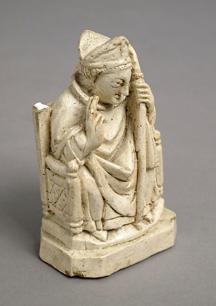 Chessman (Bishop), Plaster, painted white, European 