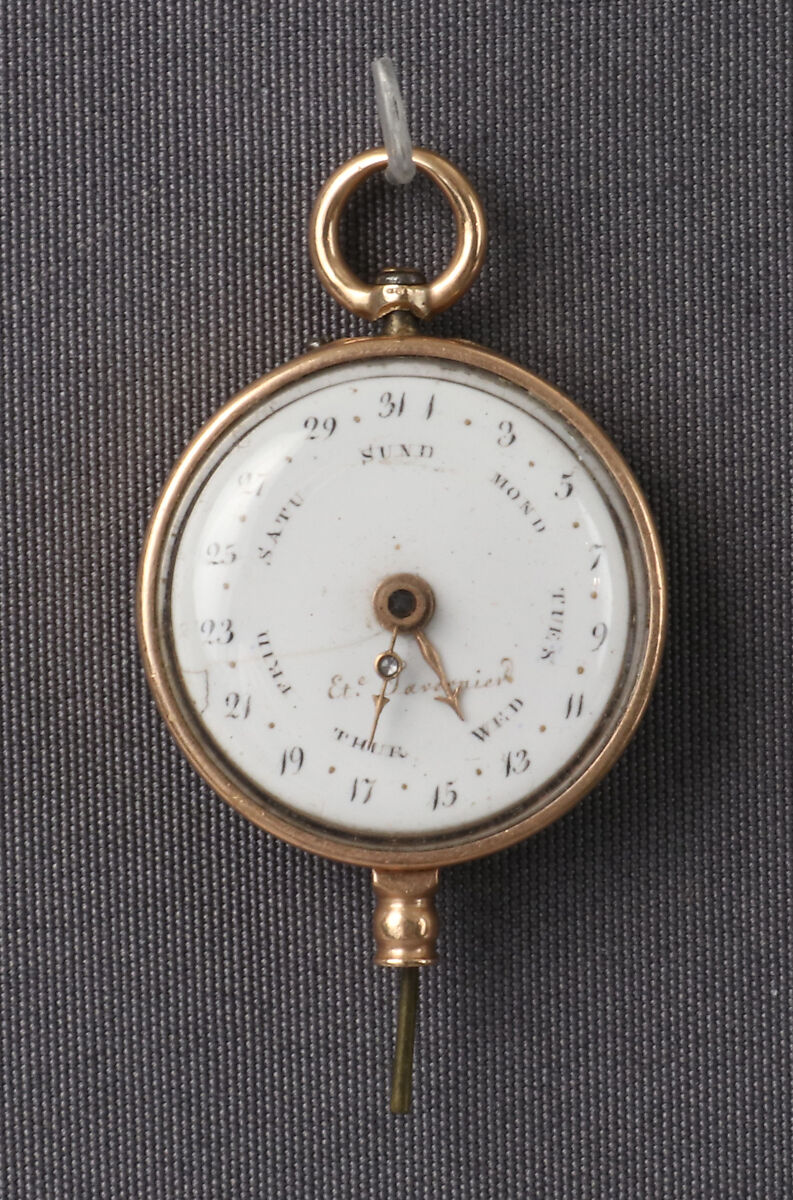 Calendar key for a watch, Watchmaker: Etienne Tavernier (French, 1756–1839), Gold and enamel, French, Paris 