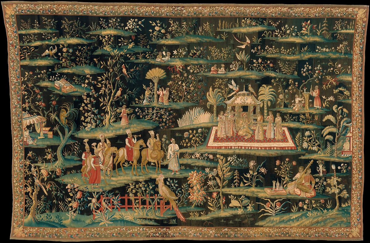 The Concert from a set of Tapestries "After the Indian Manner", Attributed to the workshop of John Vanderbank (Flemish, 1683–1717), Wool, silk (19-20 warps per inch, 7-8 per cm.), British, London