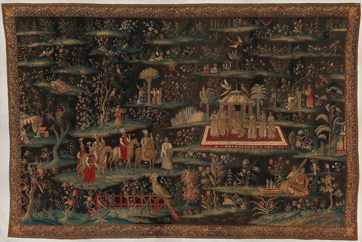 The Concert from a set of Tapestries "After the Indian Manner", Attributed to the workshop of John Vanderbank (Flemish, 1683–1717), Wool, silk (19-20 warps per inch, 7-8 per cm.), British, London 