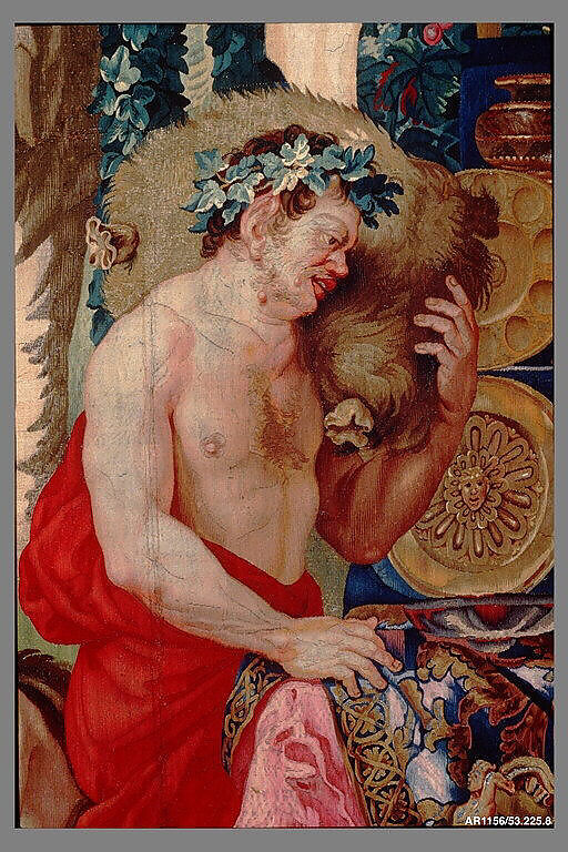 The Festival of Psyche, with Mercury from a set of Mythological Subjects after Giulio Romano, Designed after drawings attributed to Giulio Romano (Italian, Rome 1499?–1546 Mantua), Wool, silk, metal thread (20-26 warps per inch, 8-12 per cm.), French, Paris