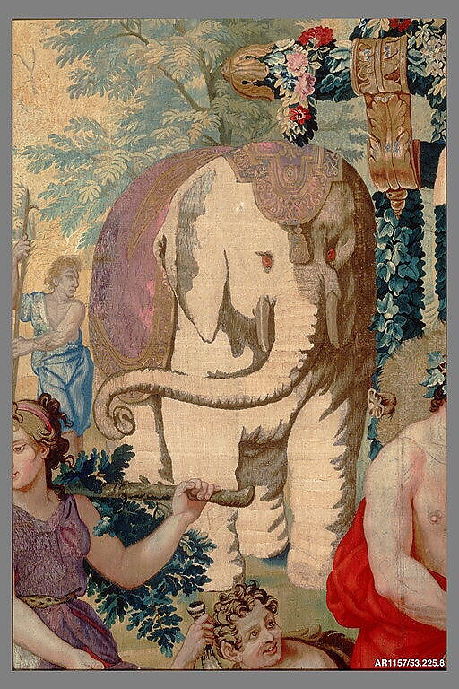 The Festival of Psyche, with Mercury from a set of Mythological Subjects after Giulio Romano, Designed after drawings attributed to Giulio Romano (Italian, Rome 1499?–1546 Mantua), Wool, silk, metal thread (20-26 warps per inch, 8-12 per cm.), French, Paris