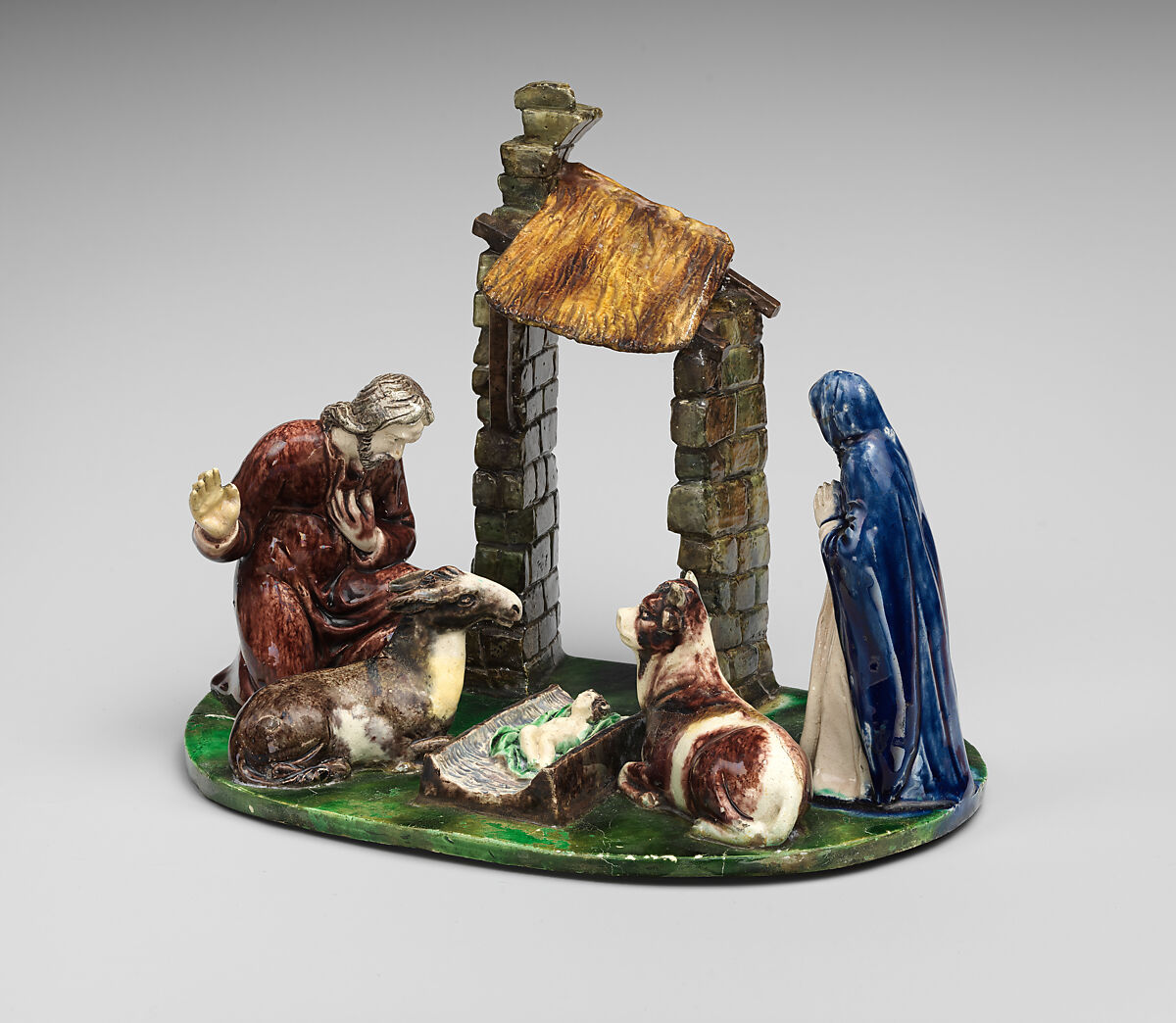 The Nativity, Lead-glazed earthenware, French, Paris or Île-de-France