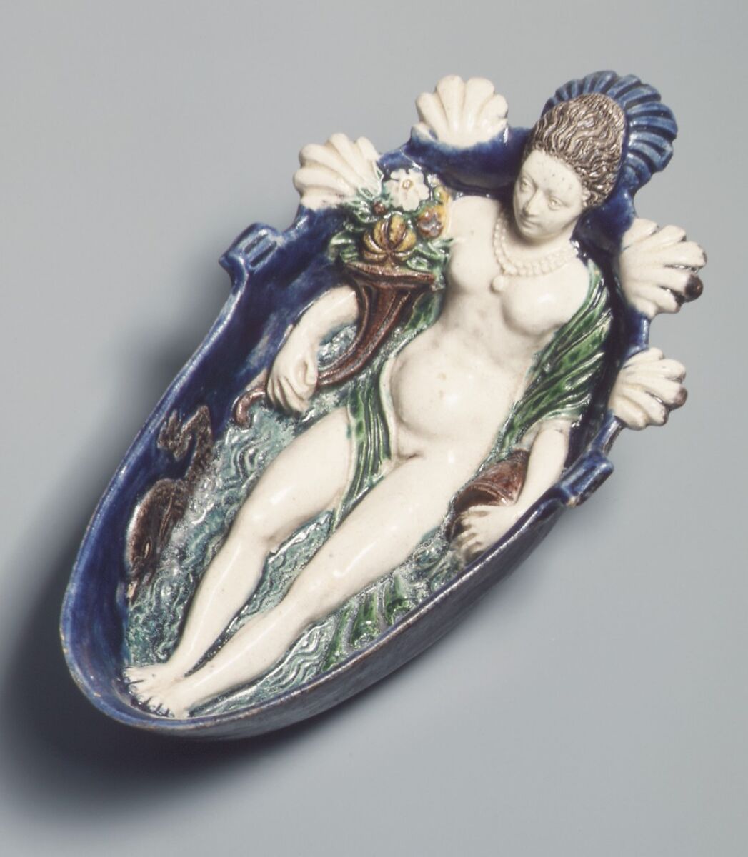 Figure personifying a spring, Model probably supplied by Guillaume Dupré (French, 1579–1640), Lead-glazed earthenware, French, Fontainebleau or Avon 