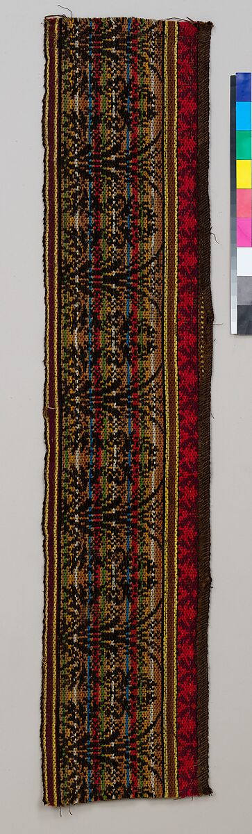 Ingrain carpet border piece, Wool, American 