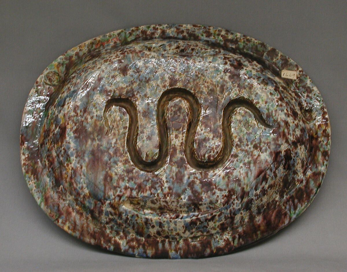 Platter, Manner of Bernard Palissy (French, Agen, Lot-et-Garonne 1510–1590 Paris), Lead-glazed earthenware, French