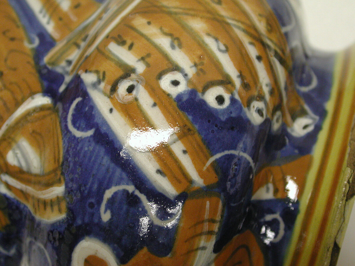 Pharmacy jar (albarello) (one of a pair), Maiolica (tin-glazed earthenware), Italian, probably Pesaro