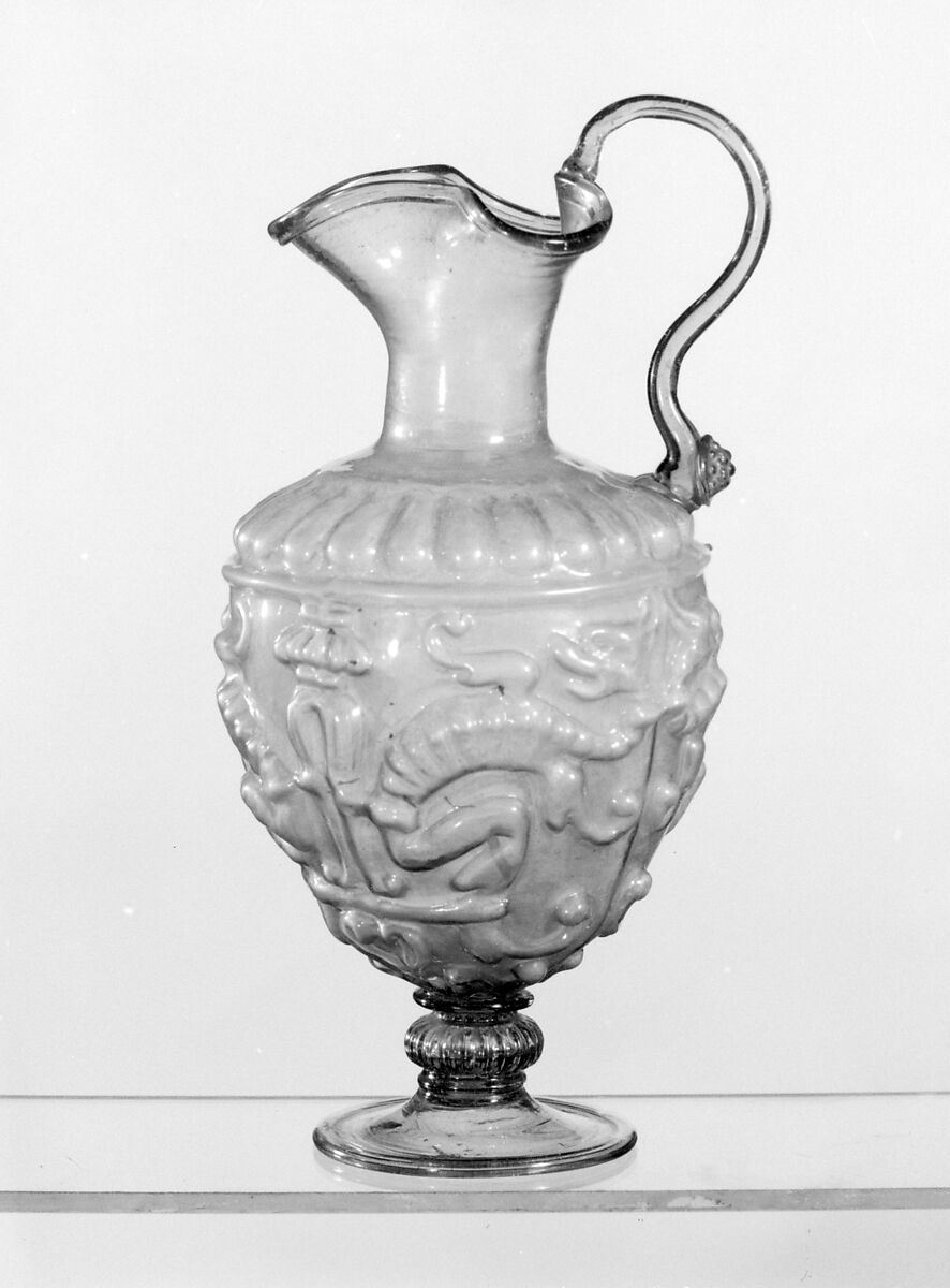 Ewer, Glass, probably Italian, Venice (Murano) 