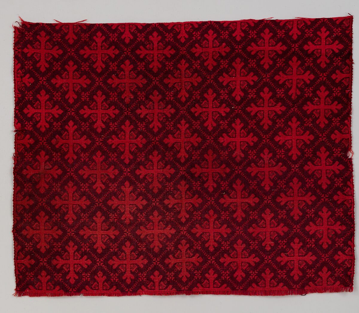 Ingrain carpet piece, Wool, American 