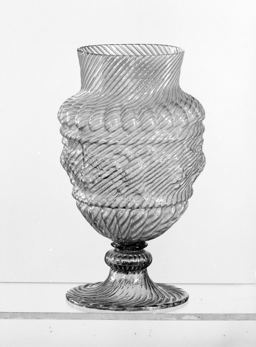 Goblet vase, Glass, Italian, Venice or Façon de Venise 