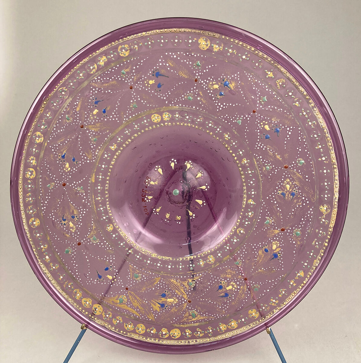 Plate, Glass, enamelled and gilt, Italian, Venice (Murano)