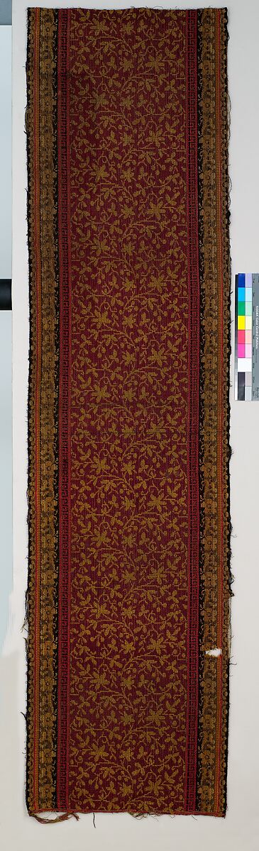 Ingrain carpet runner piece, Wool, American 