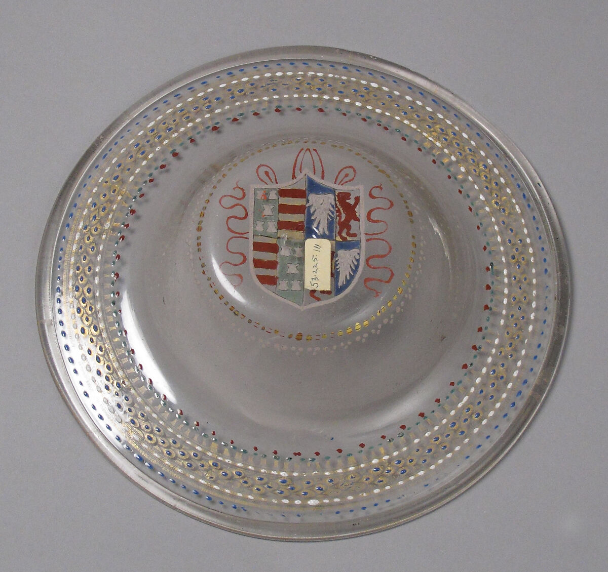 Bowl, Glass, enameled, Italian, Venice (Murano)