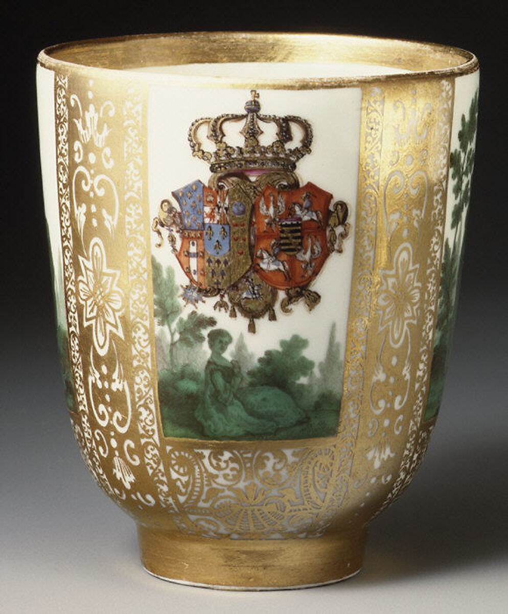 Cup with the Arms of Poland/Saxony and Naples/Sicily, Meissen Manufactory (German, 1710–present), Hard-paste porcelain, German, Meissen 