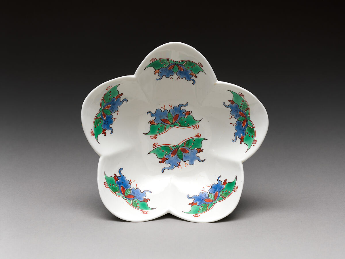 Cup and saucer with butterflies, Chantilly (French), Tin-glazed soft-paste porcelain painted with colored enamels, French, Chantilly