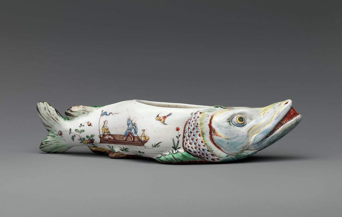 Feeding bowl, Villeroy (French, 1734/37–1748), Tin-glazed soft-paste porcelain decorated in polychrome enamels, French, Villeroy