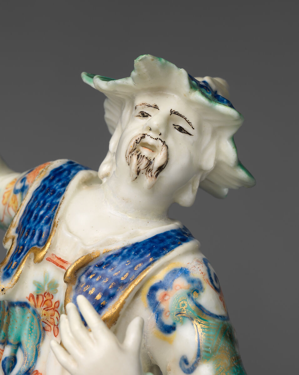 Actor (one of a pair), Saint-Cloud factory (French, mid-1690s–1766), Soft-paste porcelain decorated in polychrome enamels, gold, French, Saint-Cloud