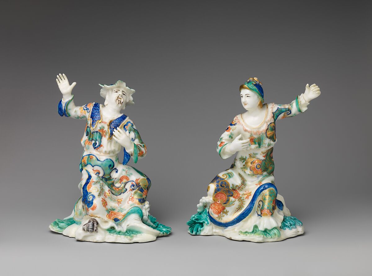 Actor (one of a pair), Saint-Cloud factory (French, mid-1690s–1766), Soft-paste porcelain decorated in polychrome enamels, gold, French, Saint-Cloud 