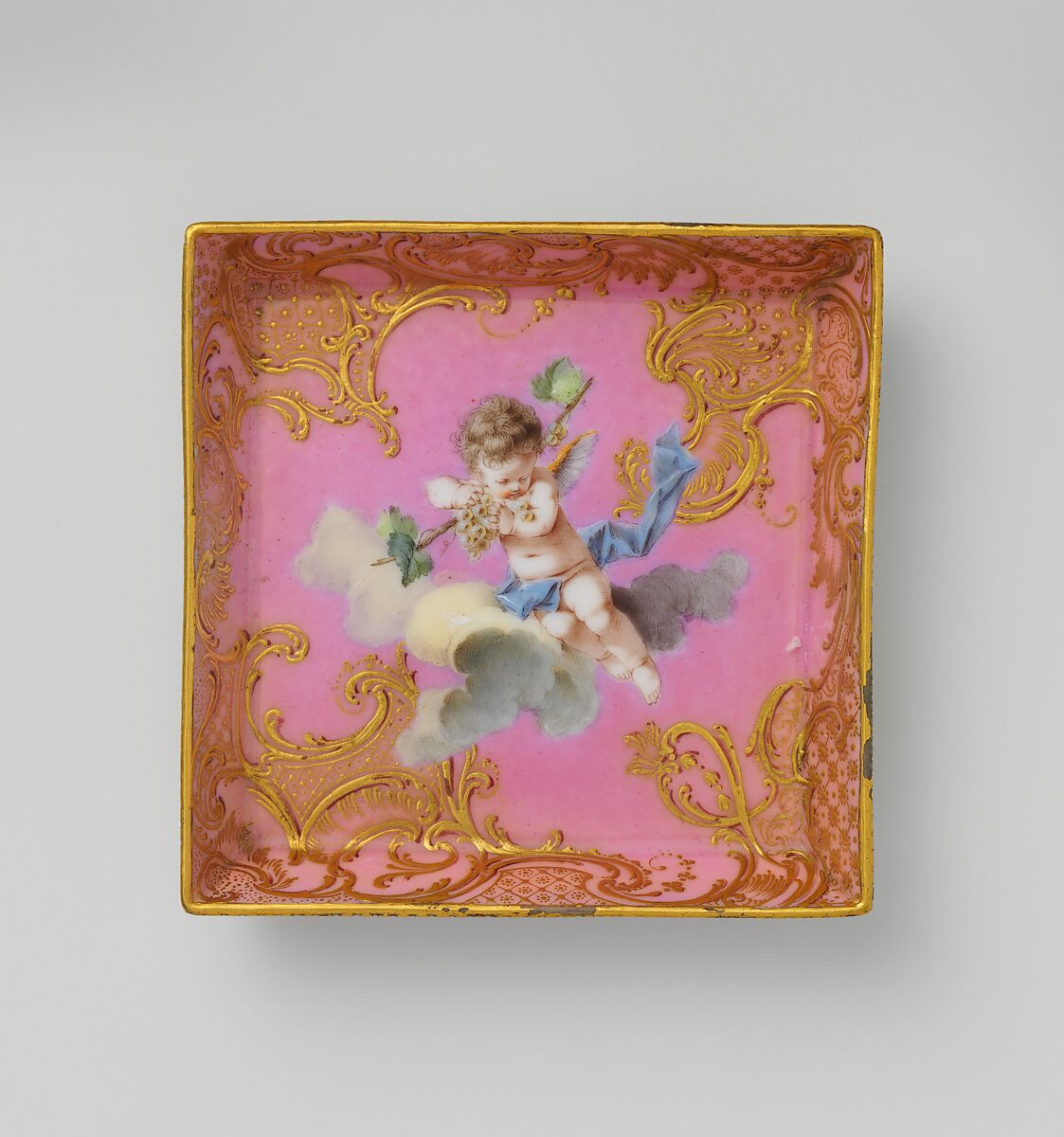 Tray (plateau carré), Sèvres Manufactory (French, 1740–present), Soft-paste porcelain, French, Sèvres 