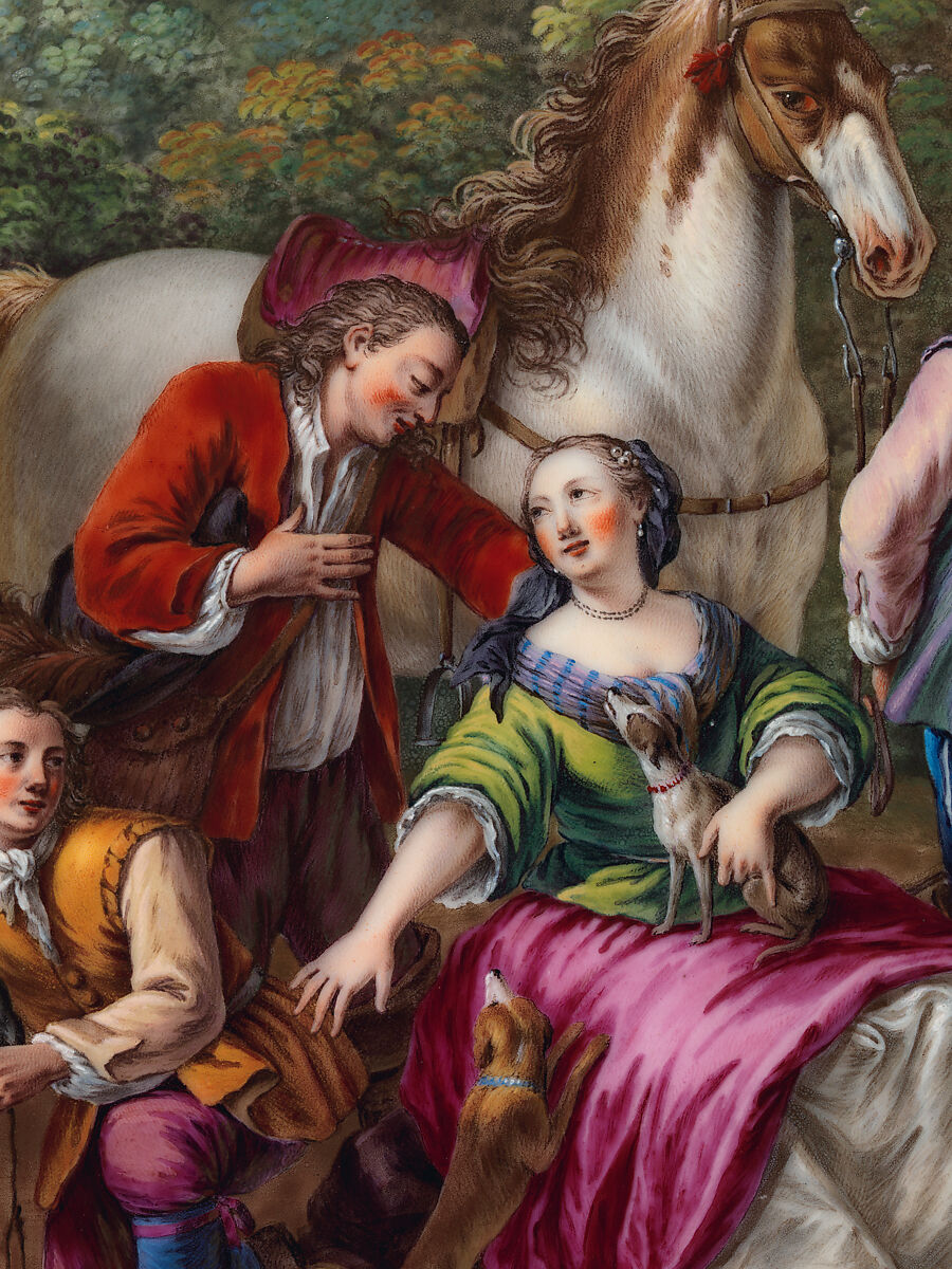 Plaque (tableau), Sèvres Manufactory (French, 1740–present), Soft-paste porcelain decorated in polychrome enamels, French, Sèvres