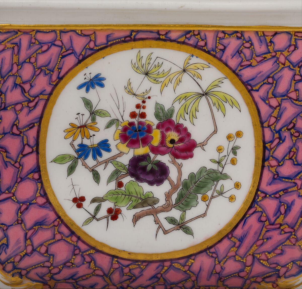 Vase (cuvette à fleurs Courteille), Sèvres Manufactory (French, 1740–present), Soft-paste porcelain decorated in polychrome enamels, gold, French, Sèvres