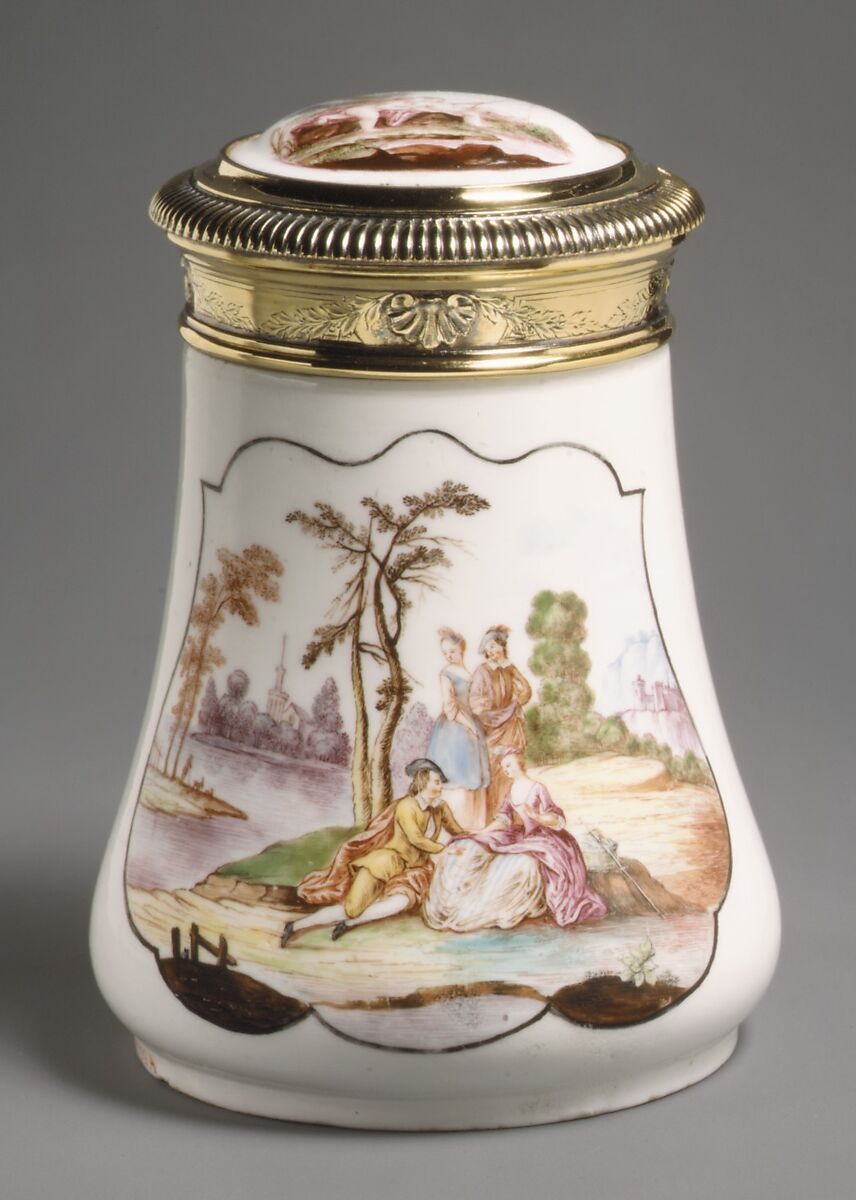 Caster (?), Vincennes Manufactory (French, ca. 1740–1756), Soft-paste porcelain, silver gilt, French, Vincennes 
