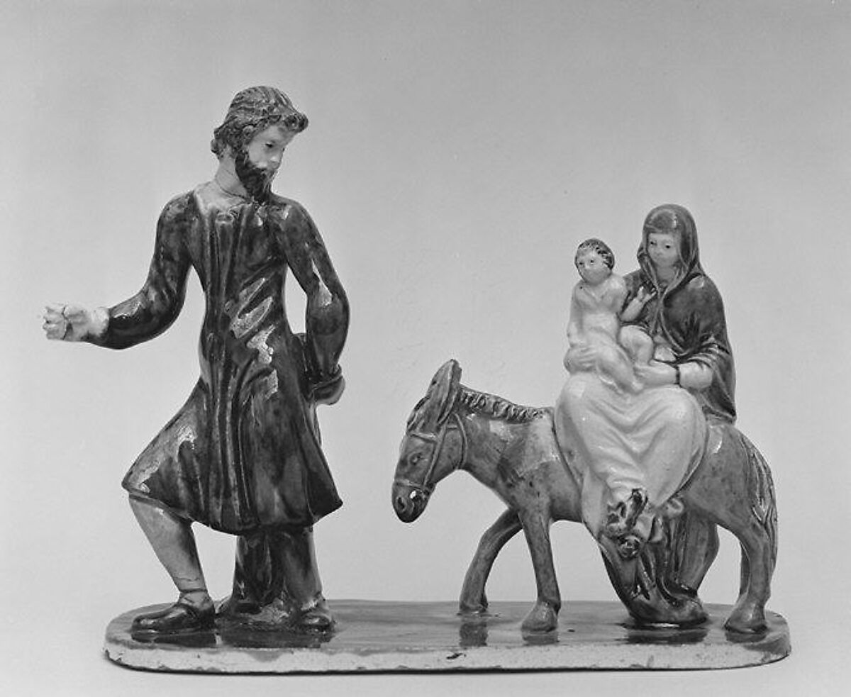 Flight into Egypt, Lead-glazed earthenware, French, Avon 