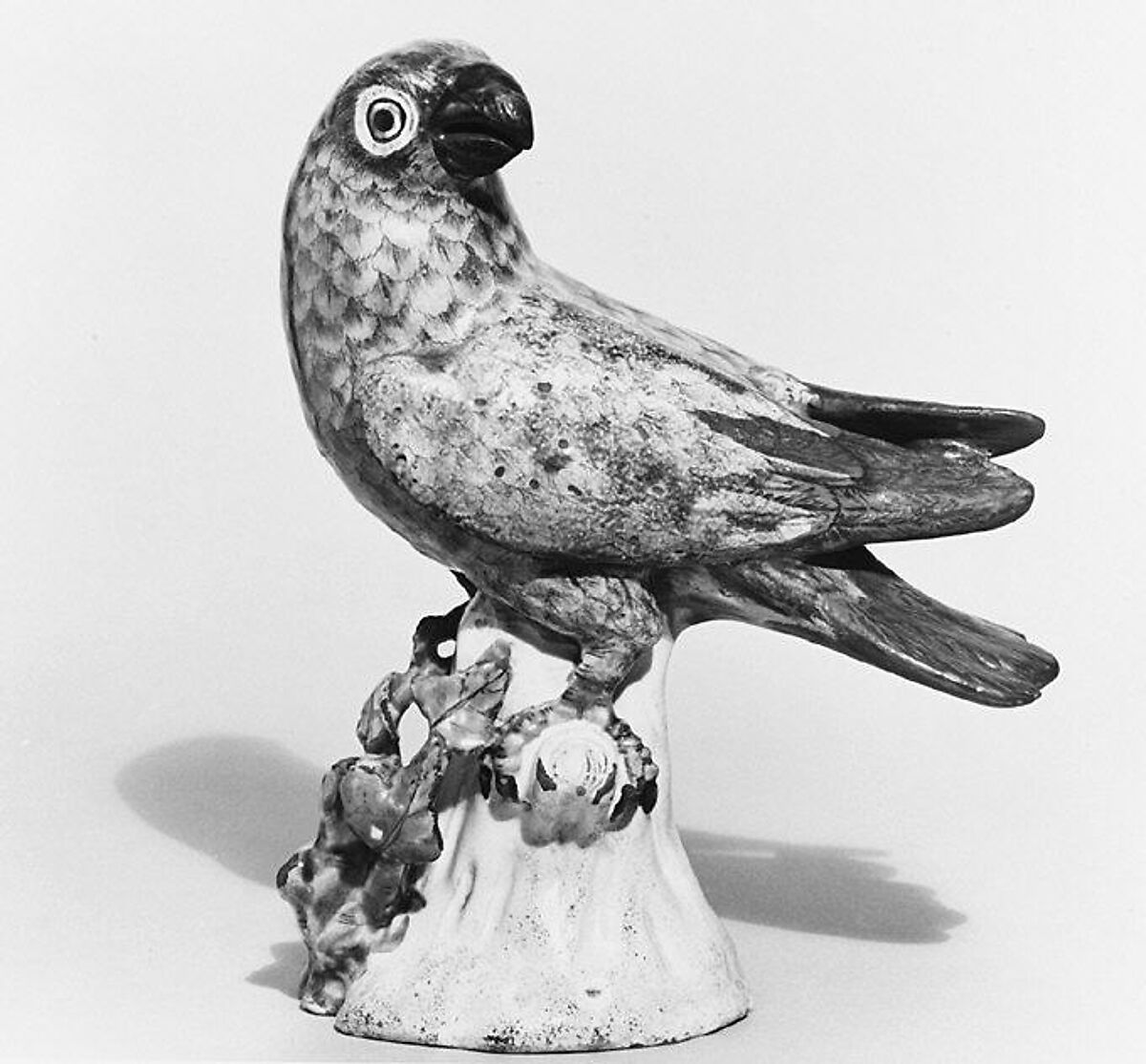 Parrot (one of a pair), Faience (tin-glazed earthenware), French, Sceaux 